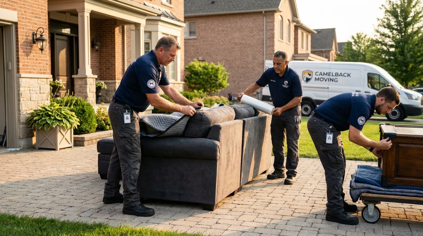 Large estate moving crew wrapping furniture in Lambert, MS