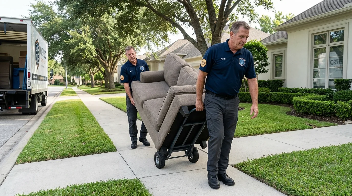 Local residential moving crew loading furniture in Lambert, MS